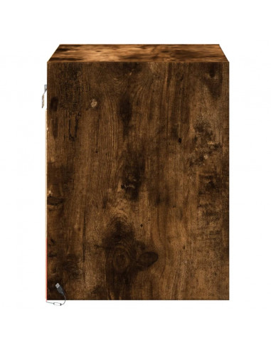 Comodini a Parete con luci LED 2 pz Rovere Fumo