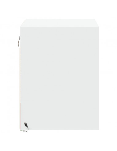 Comodino a Parete con Luci LED Bianco