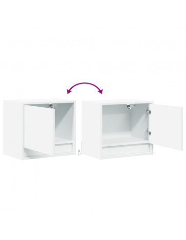 Comodino a Parete con Luci LED Bianco