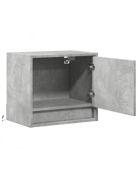 Comodino a Parete con Luci LED Grigio Cemento