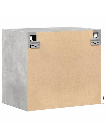 Comodino a Parete con Luci LED Grigio Cemento