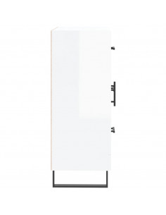 Credenza 69,5x34x90 cm in Legno Multistrato Bianco Lucido 2