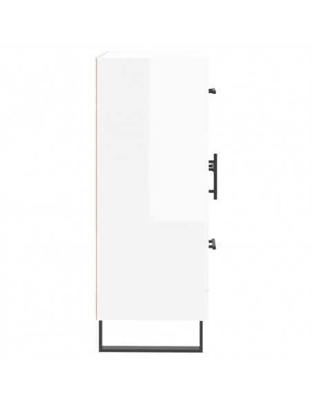 Credenza 69,5x34x90 cm in Legno Multistrato Bianco Lucido