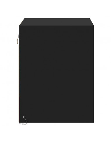 Comodino a Parete con Luci LED Nero