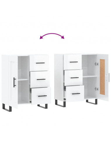 Credenza 69,5x34x90 cm in Legno Multistrato Bianco Lucido