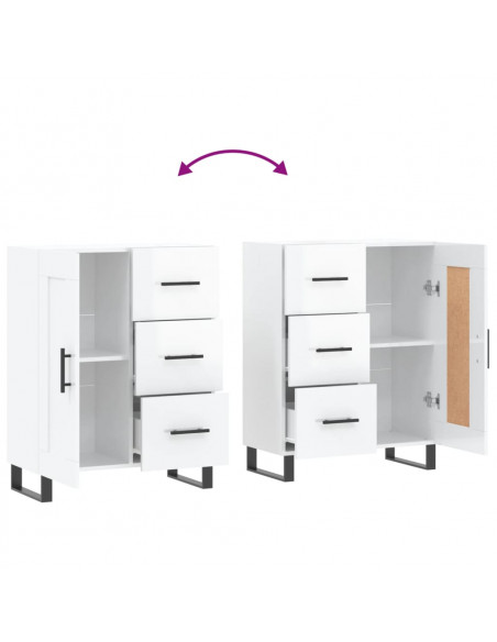 Credenza 69,5x34x90 cm in Legno Multistrato Bianco Lucido