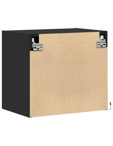 Comodino a Parete con Luci LED Nero