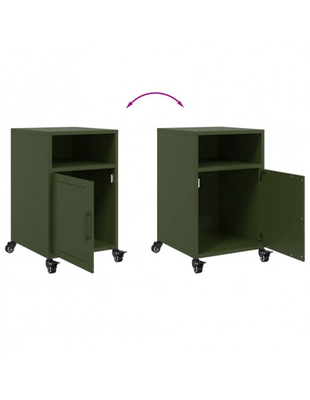 Comodini 2 pz Verde Oliva 36x39x59 cm in Acciaio