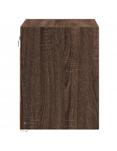 Comodino a Parete con luci LED Rovere Marrone