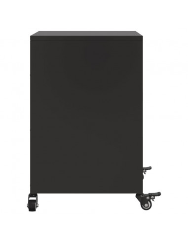 Comodino Nero 36x39x59 cm in Acciaio