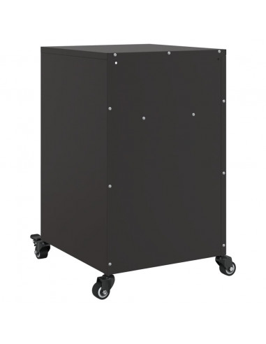 Comodino Nero 36x39x59 cm in Acciaio