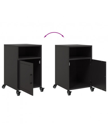 Comodino Nero 36x39x59 cm in Acciaio