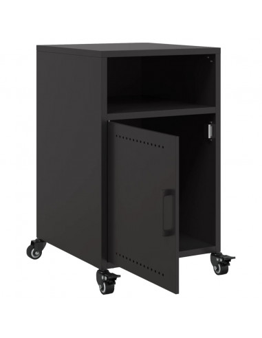 Comodino Nero 36x39x59 cm in Acciaio