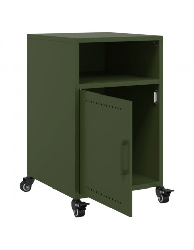 Comodino Verde Oliva 36x39x59 cm in Acciaio