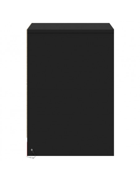 Comodini con Luci LED 2pz Neri in Legno Multistrato