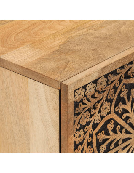 Comodino 40x33x46 cm in Legno Massello di Mango