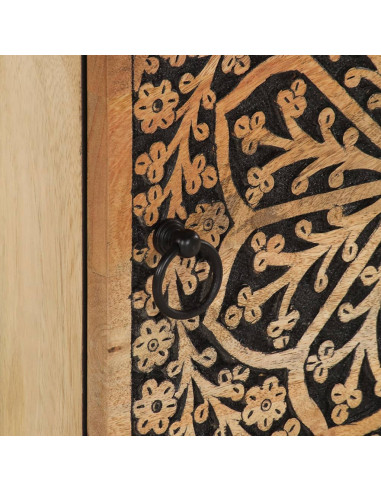 Comodino 40x33x46 cm in Legno Massello di Mango