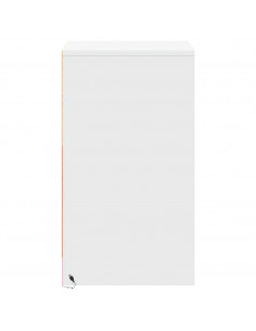 Comodino con Luci LED Bianco in Legno Multistrato 2