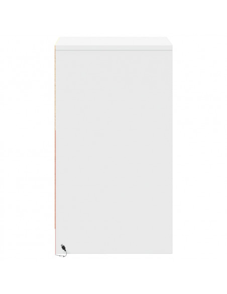 Comodino con Luci LED Bianco in Legno Multistrato