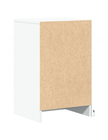 Comodino con Luci LED Bianco in Legno Multistrato