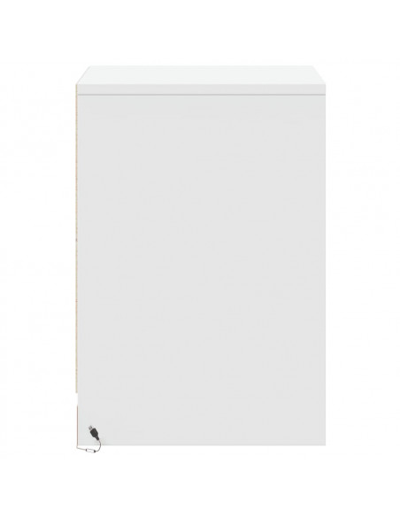 Comodino con Luci LED Bianco in Legno Multistrato