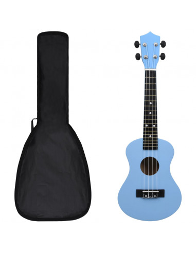 Set Ukulele Soprano con Borsa per Bambini Blu Baby 23"