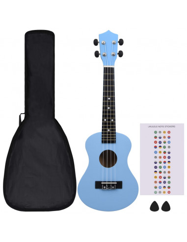 Set Ukulele Soprano con Borsa per Bambini Blu Baby 23"