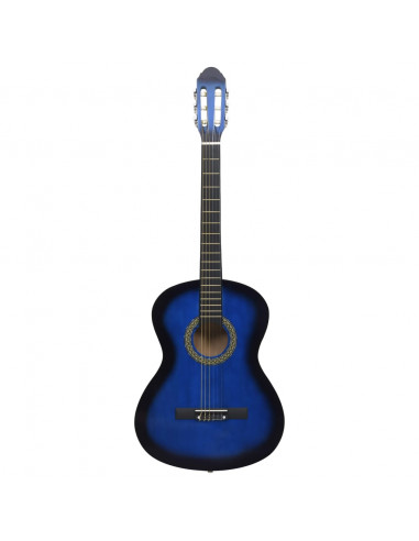 Set Chitarra Classica per Principianti 12 pz Blu 4/4 39"