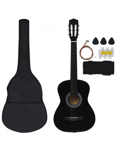 Set Chitarra Classica 8 pz per Principianti Nera 3/4 36"