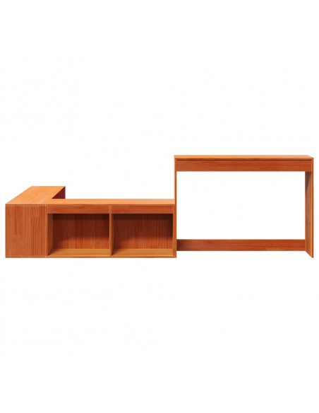 Comodino con Scrivania Marrone Cera 232x122x75 cm Legno di Pino