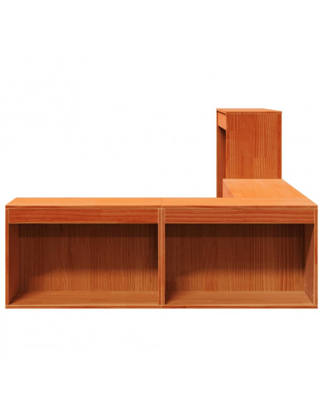 Comodino con Scrivania Marrone Cera 232x122x75 cm Legno di Pino