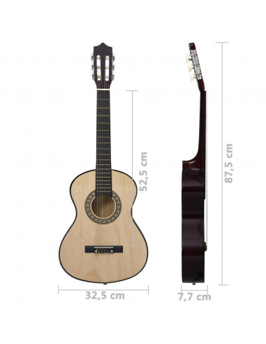 Set Chitarra Classica per Bambini e Principianti 8 pz 1/2 34"