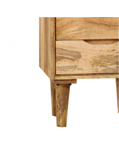 Comodino in Legno Massello di Mango 40x30x59,5 cm