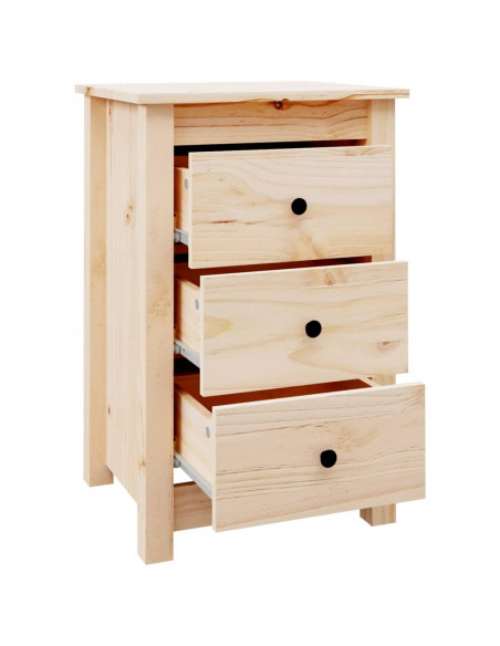 Comodini 2 pz 40x35x61,5 cm in Legno Massello di Pino