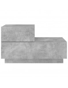 Comodino con Luci LED Grigio Cemento 70x36x40,5 cm 2