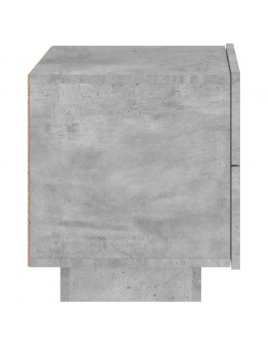 Comodino con Luci LED Grigio Cemento 70x36x40,5 cm