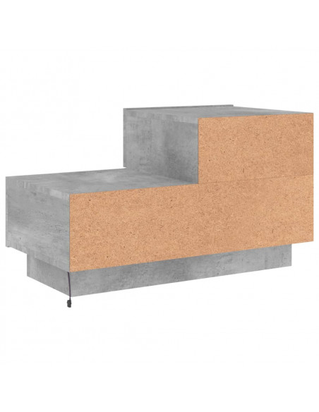 Comodino con Luci LED Grigio Cemento 70x36x40,5 cm