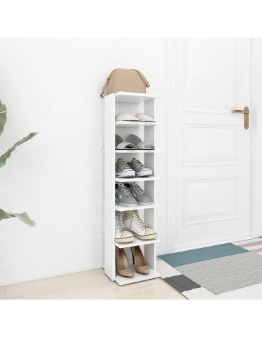 Scarpiera Bianca 27,5x27x102 cm in Legno Multistrato