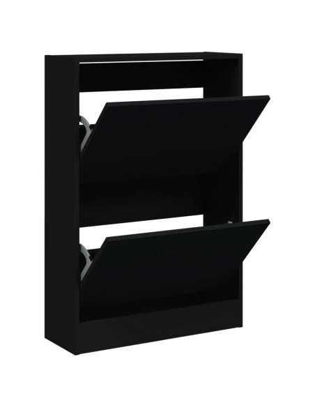 Scarpiera Nera 60x21x87,5 cm in Legno Multistrato