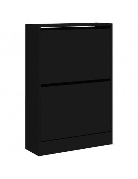 Scarpiera Nera 60x21x87,5 cm in Legno Multistrato