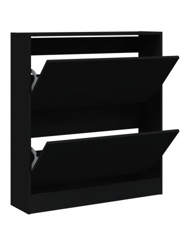 Scarpiera Nera 80x21x87,5 cm in Legno Multistrato