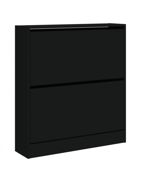 Scarpiera Nera 80x21x87,5 cm in Legno Multistrato