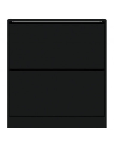 Scarpiera Nera 80x21x87,5 cm in Legno Multistrato