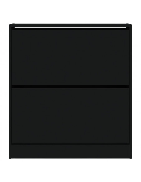 Scarpiera Nera 80x21x87,5 cm in Legno Multistrato