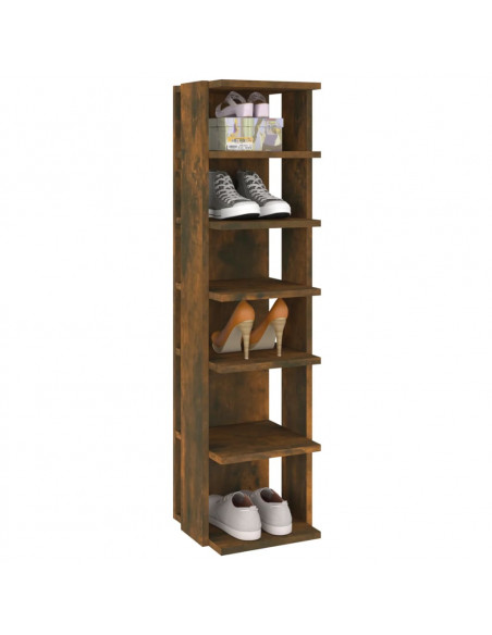 Scarpiera Rovere Fumo 27,5x27x102 cm Legno Multistrato