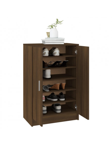 Scarpiera Rovere Marrone 60x35x92 cm in Legno Multistrato