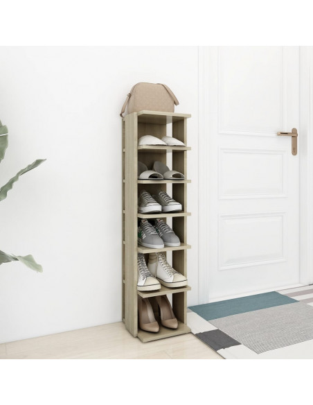Scarpiera Rovere Sonoma 27,5x27x102 cm in Legno Multistrato