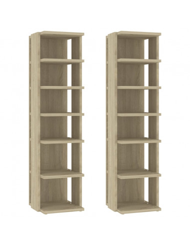 Scarpiere 2 pz Rovere sonoma 27,5x27x102 cm