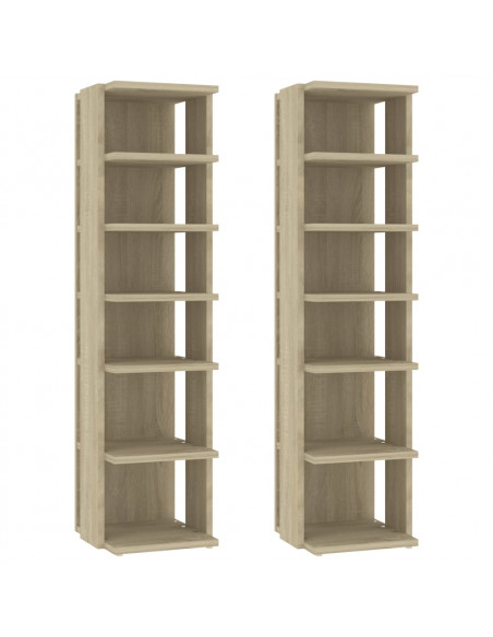 Scarpiere 2 pz Rovere sonoma 27,5x27x102 cm