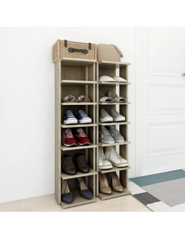 Scarpiere 2 pz Rovere sonoma 27,5x27x102 cm